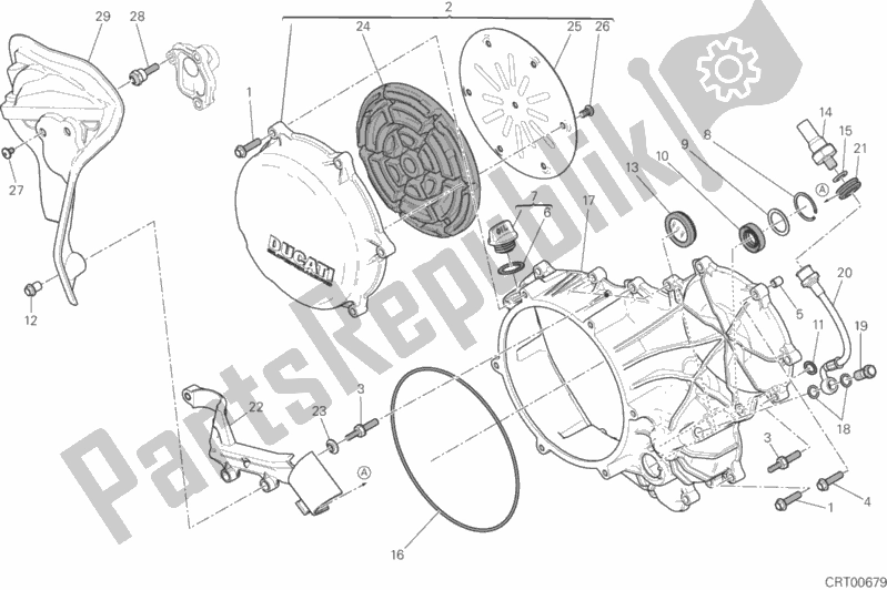 Alle onderdelen voor de Koppeling - Carterdeksel Aan De Zijkant van de Ducati Superbike 1299S ABS 2016